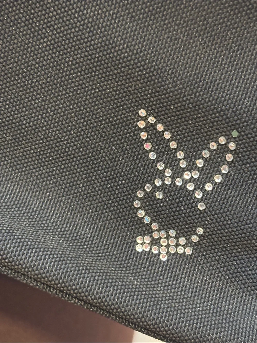 Vintage Y2K Playboy Black Hand Bag with Crystal Bunny Accent. - Picture 8 of 17